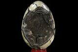 Septarian Dragon Egg Geode - Black Crystals #95920-1